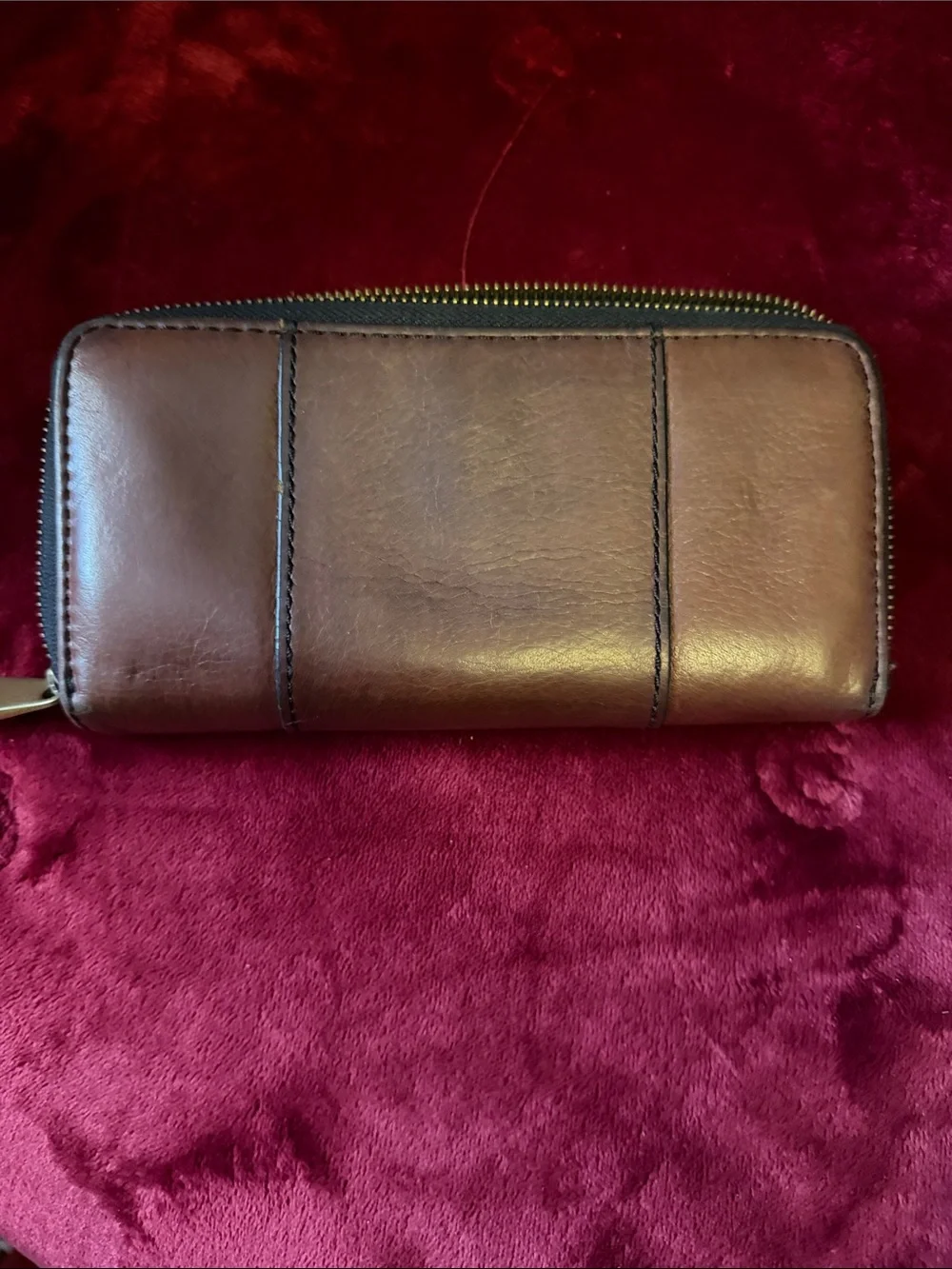Fossil Explorer Brown Leather Clutch Wallet Vintage Leather